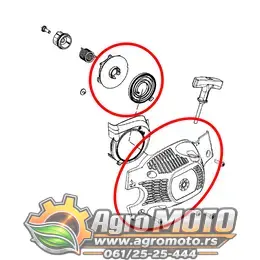 Starter testere Husqvarna 36 41 136 137 141 142 Sword, slika 3 - Delovi za HUSQVARNA / JONSERED testere