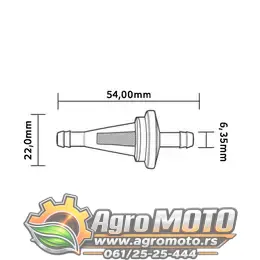 Filter goriva bronza fi 22 izlaz 6,35 mm, slika 2 - Delovi za BRIGGS & STRATTON kosilice