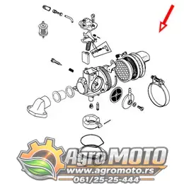 Karburator za Tomos Automatik A3 A35 A5 APN6 Dellorto SHA 14-12 sa filterom žuti, slika 5 - Karburator za TOMOS