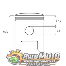 Klip sa karikama Tomos 38,5x12 mm Meteor Piston, slika 2 - Motorni delovi za TOMOS
