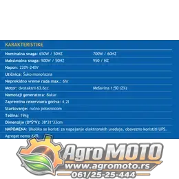 Agregat benzinski 2T WPGF 950 900W, slika 3 - Agregati za struju