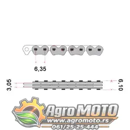 Lanac bregaste osovine GY6 125cc 4T 90 linkova, slika 2 - Zupčenje motora