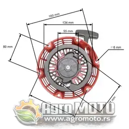 Starter Honda GX 110 120 140 160 metalne cape novi tip, slika 1 - HONDA G / HONDA GX