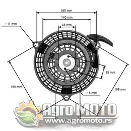 Starter kosilice Zongshen XP160 200A 225A, slika 1 - Delovi za VILLAGER / FARM / LONCIN / MTD kosilice