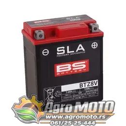 Akumulator BS 12V 7Ah BTZ8V-FA SLA desni plus (113x70x130) 120A, slika 1 - Akumulatori za skutere i motocikle