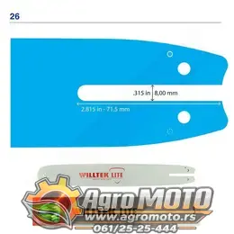 Mač testere (vodilica lanca) 35 cm 25 zuba 3/8" 1,1 PICCO za Stihl Willtek, slika 1 - Mačevi / Vodilice za testere